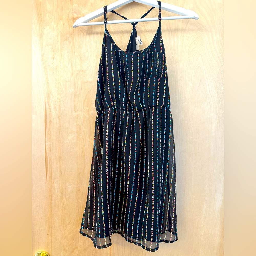 Roxy Black Dress with Multicolor Stripesp: Eligible 3/$25! - Picture 2 of 10